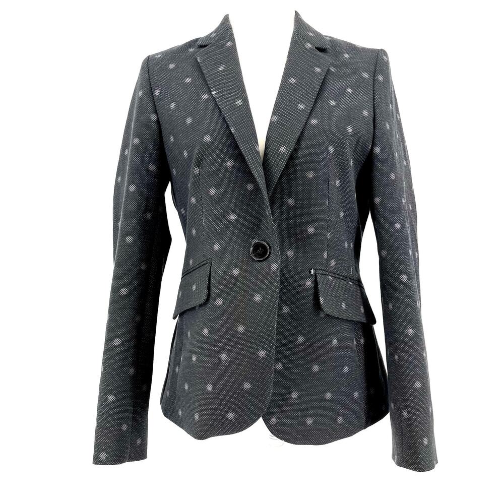 Sandwich Women's gray cotton blend single‎ breasted gray polka jacket blazer 38